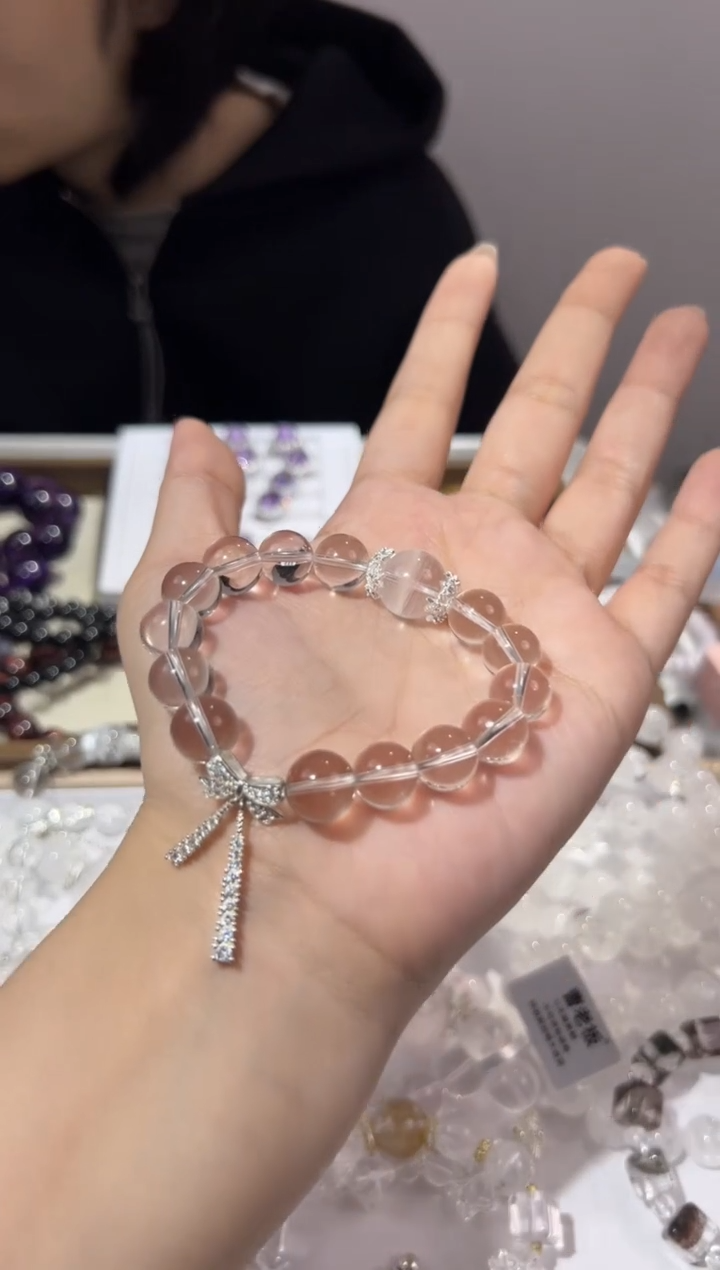 【闪购商品】水晶手链未镶嵌11mm白水晶diy幽灵