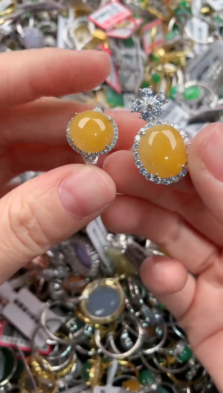 银S925镶嵌戒指翡翠555   7