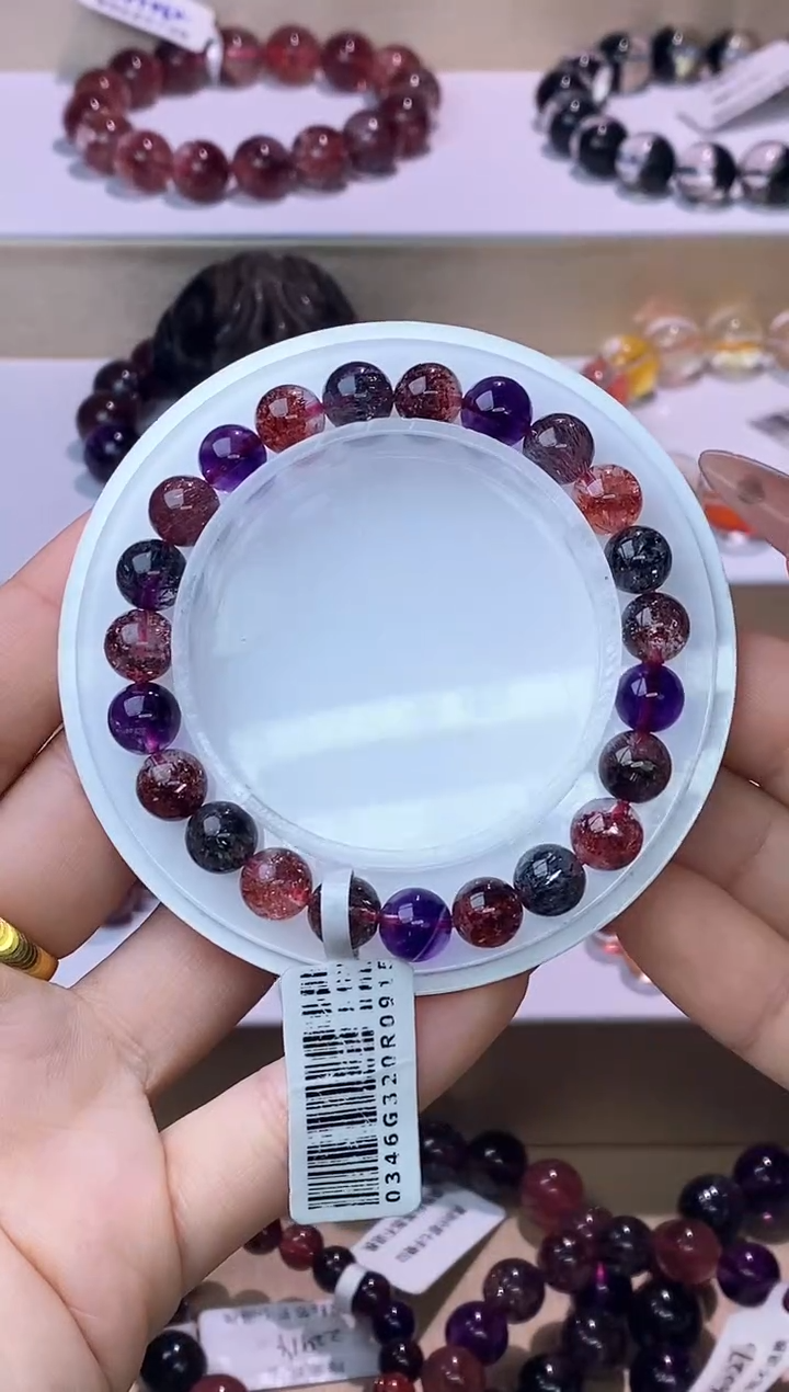 【闪购商品】水晶手链未镶嵌黑加仑超七单圈8m+