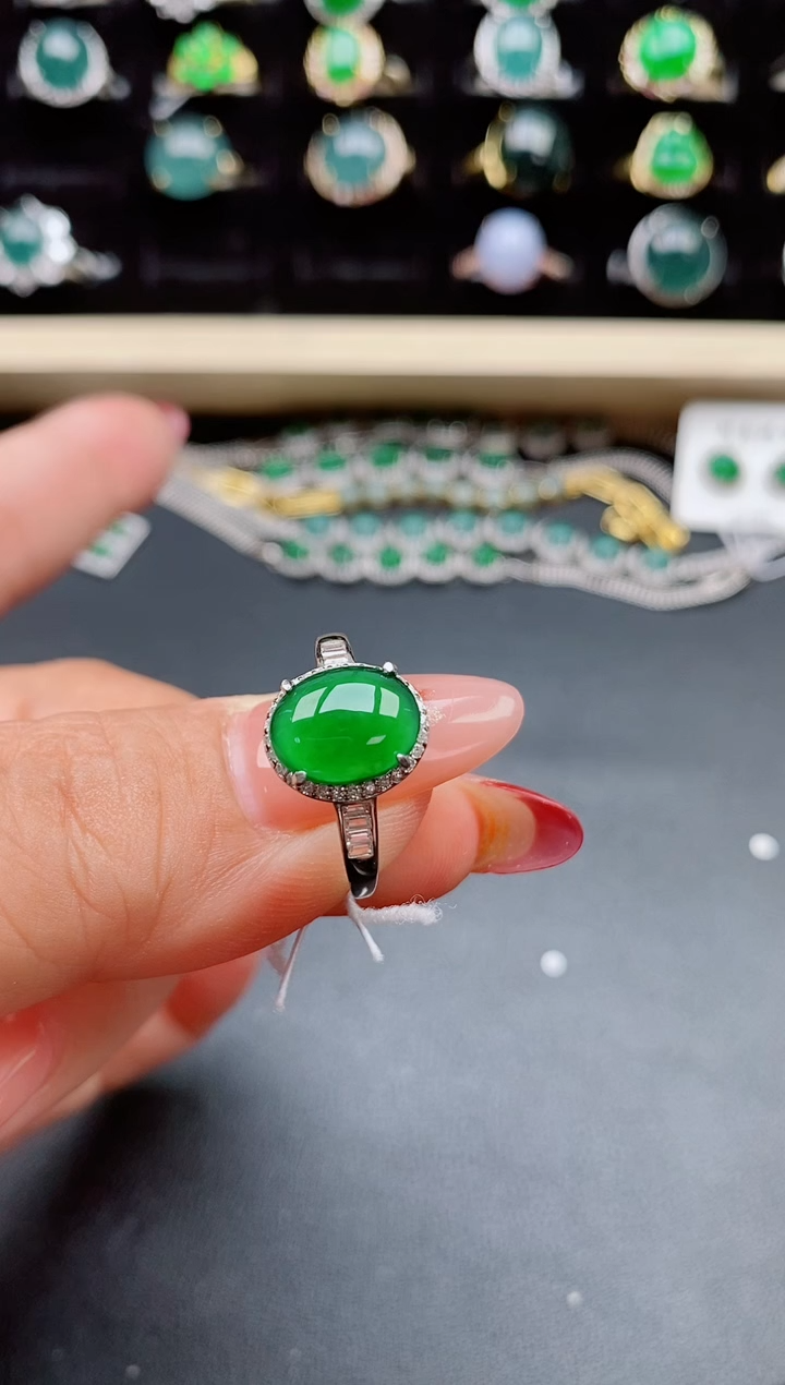 【闪购商品】翡翠戒指银S925镶嵌1231321