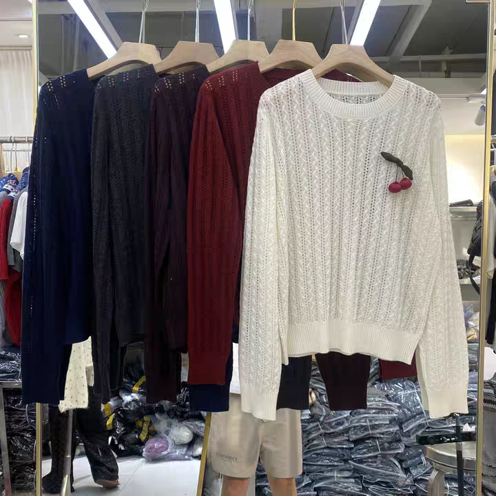 欧洲站法式洋气高级感针织衫上衣长袖秋季2025新品樱桃设计感爆款