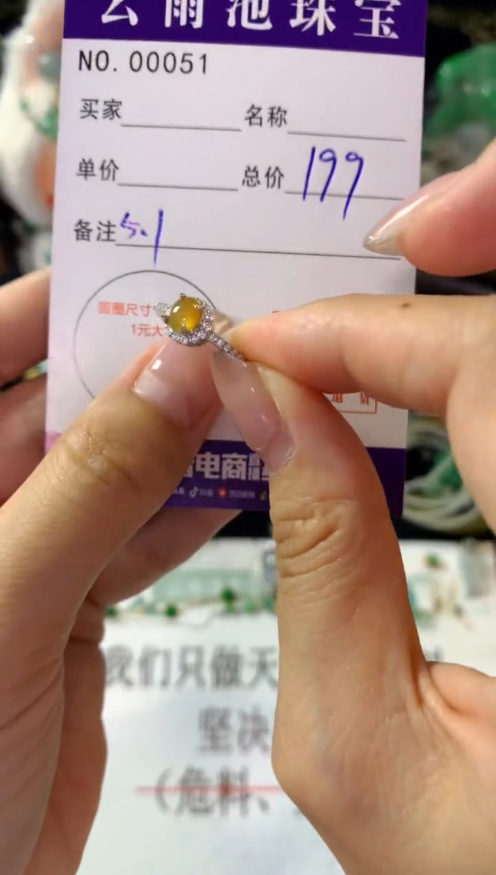 银S925镶嵌戒指翡翠翡翠