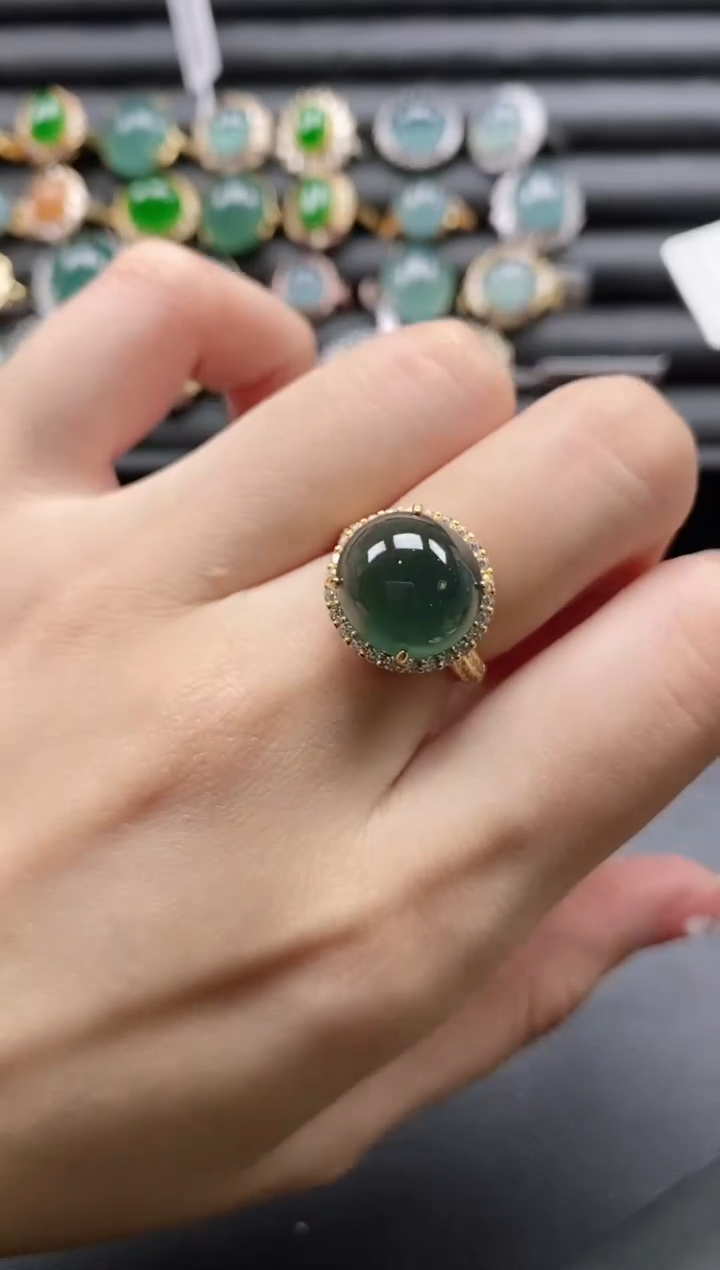 【闪购商品】翡翠戒指银S925镶嵌51151