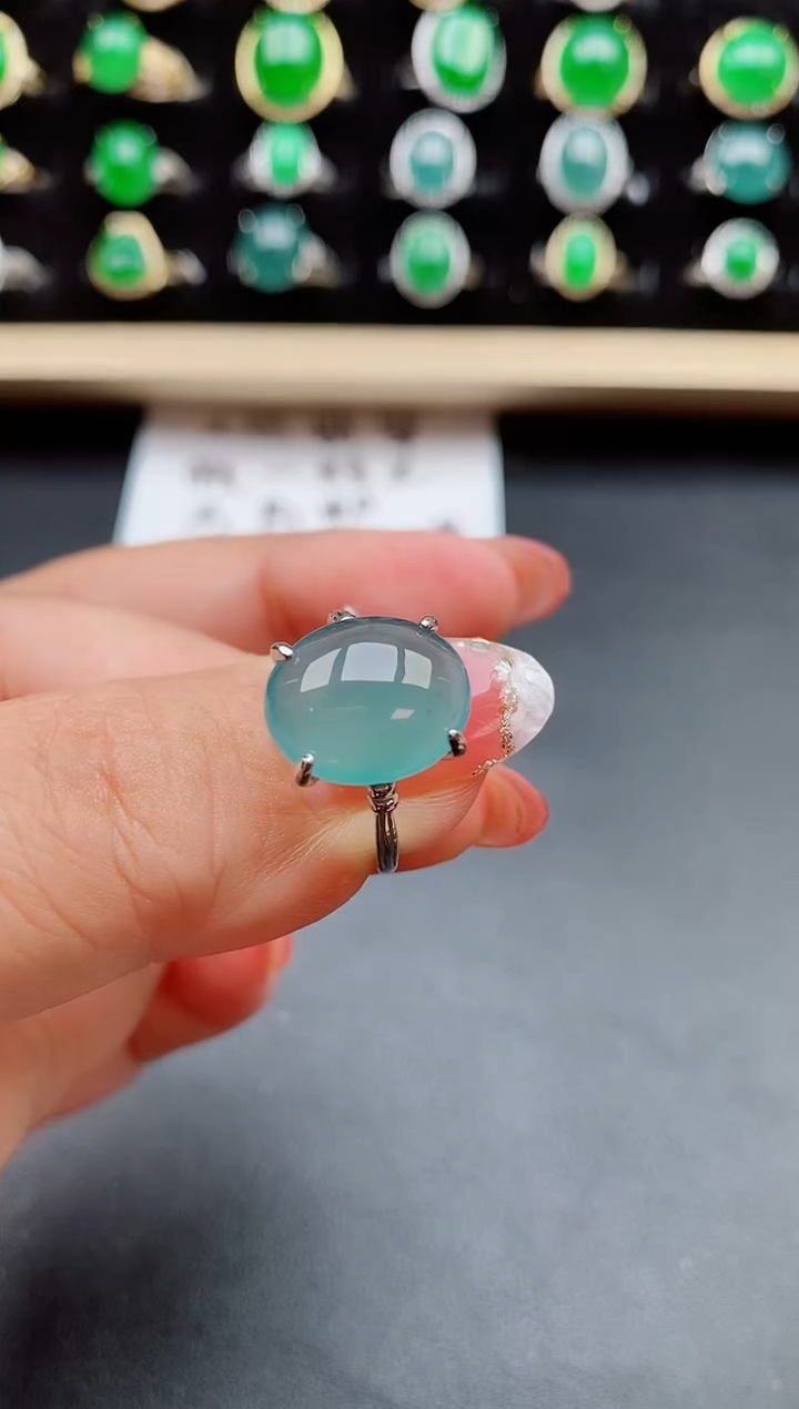 【闪购商品】翡翠戒指银S925镶嵌508050