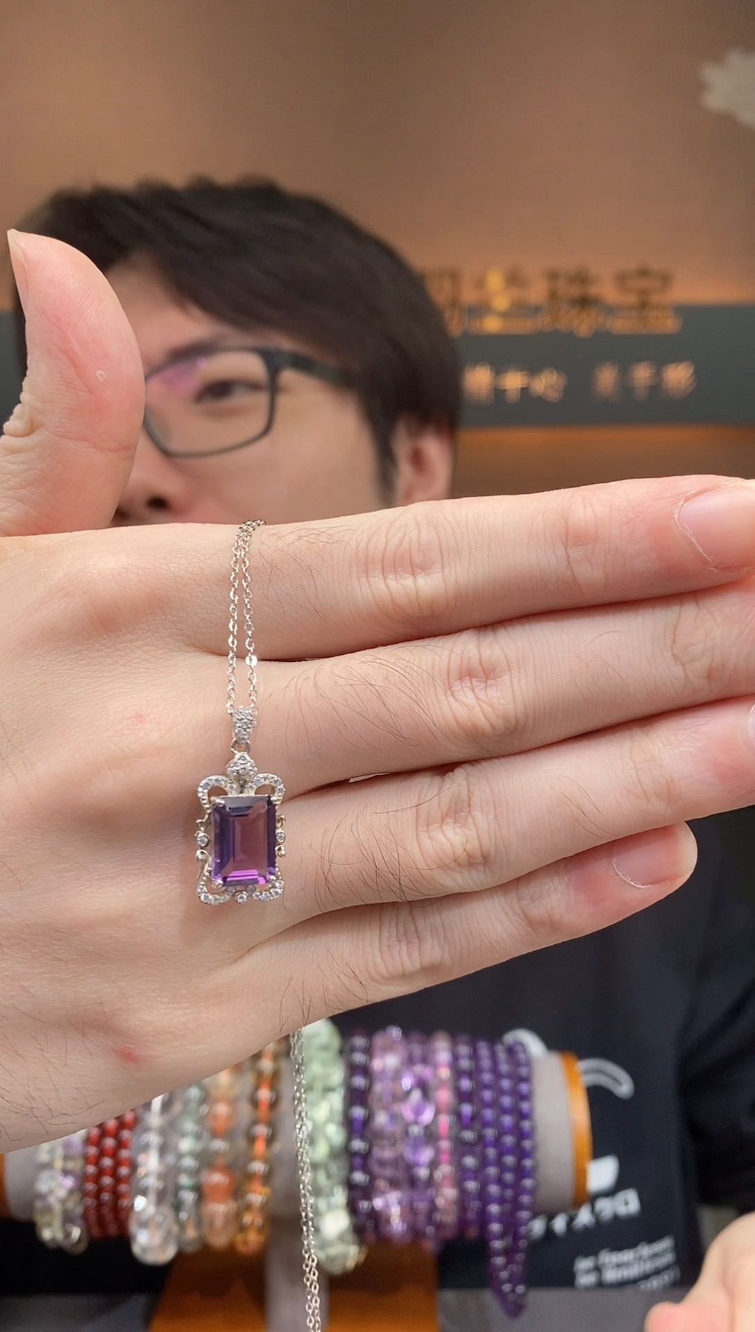 【闪购商品】水晶吊坠银S925镶嵌水晶吊坠