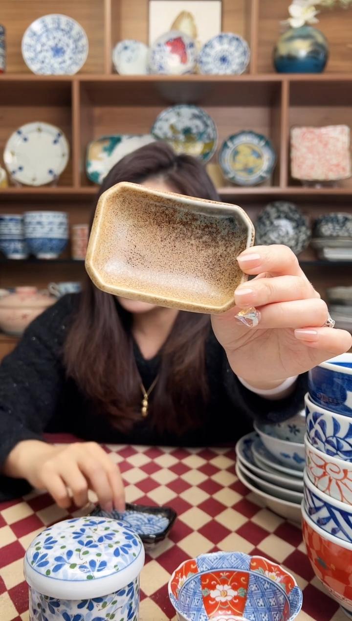 【闪购商品】瓷片砂地蓝流 方型小味碟      