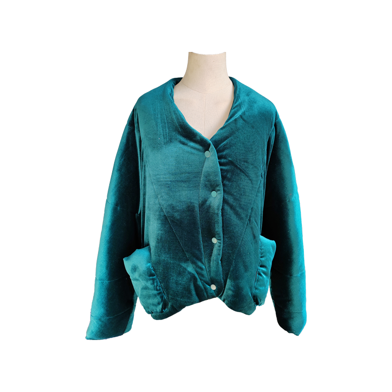 【大海轻奢】S240111新款绿色两穿百搭设计师款时尚短款棉服