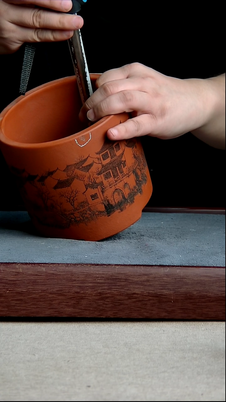 紫砂花盆微瑕13*11.5cm(内径尺寸)紫砂花盆