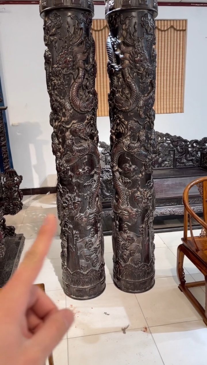 【闪购商品】木木雕柱子一对、、、、、、