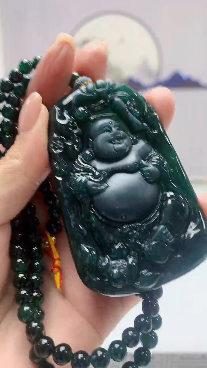 【闪购商品】定制翡翠未镶嵌4812ms-毛货佛公赠珠链190