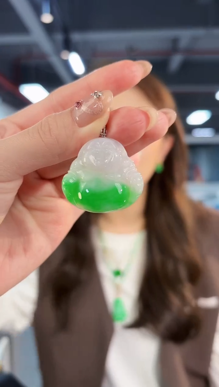 【闪购商品】翡翠颈饰18K金镶嵌缅料A货/支持复检/一件