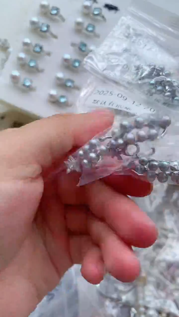 合金耳饰淡水珍珠多样性发其一，非无暇
