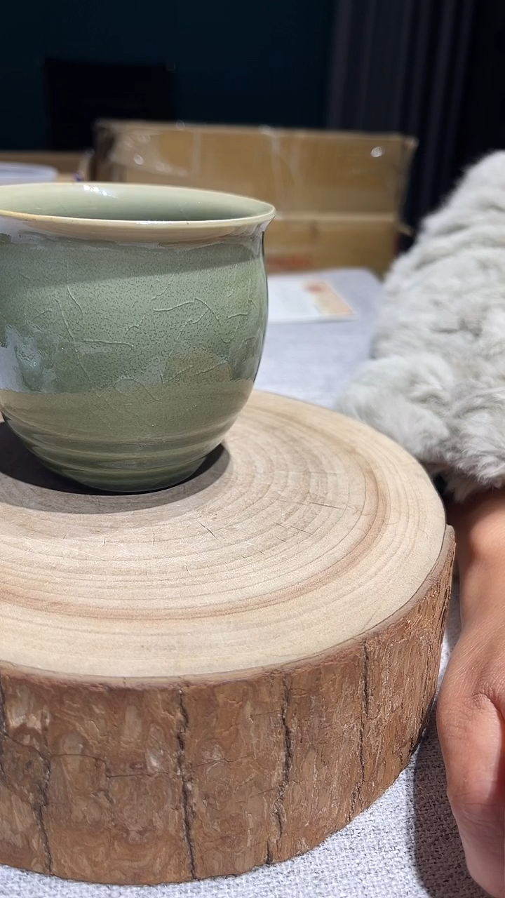 摆件陶至*原生态原矿葱绿公道