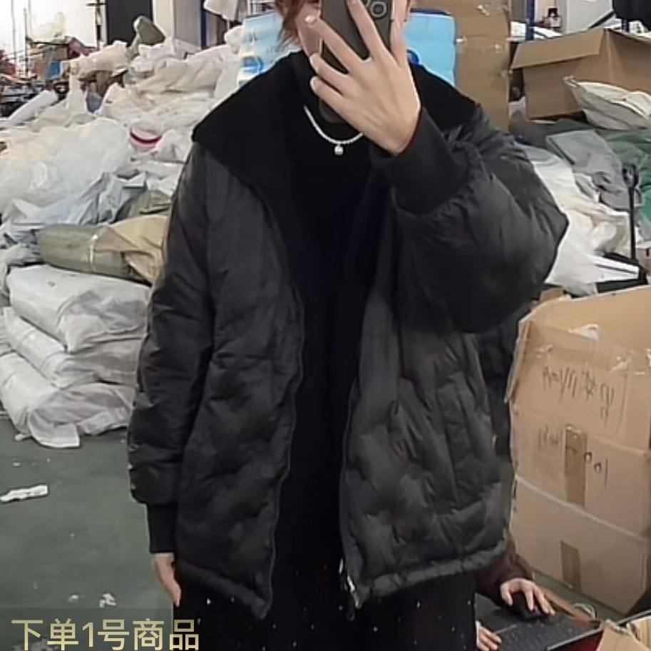双面黑色糕糕毛超保暖羽羽服外套多尺码
