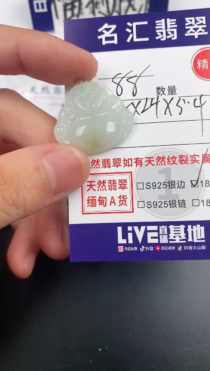 翡翠18K金镶嵌颈饰·