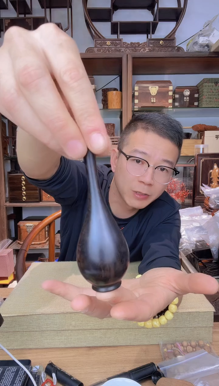 乌木类书架100紫光檀花瓶小摆件