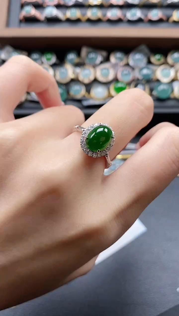 【闪购商品】翡翠戒指银S925镶嵌51151