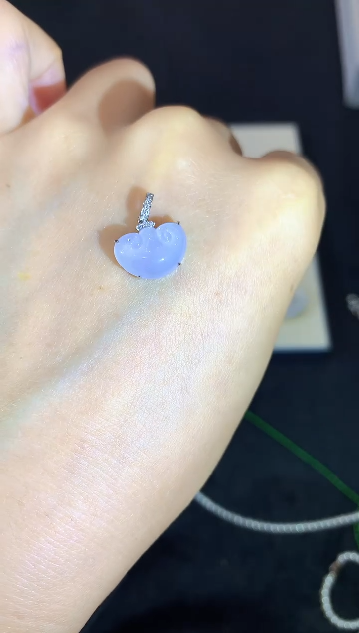 【闪购商品】翡翠18K金镶嵌吊坠(不含链)a5时尚