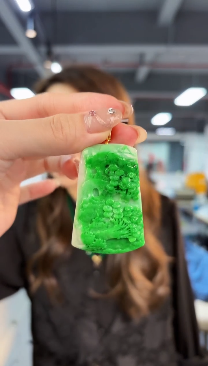 【闪购商品】翡翠颈饰18K金镶嵌缅料A货/支持复检/一件