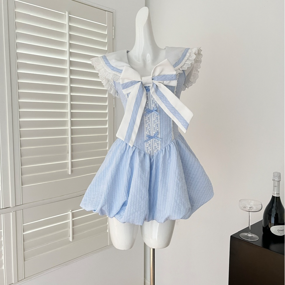 海盐冰淇淋海军领少女纯欲套装夏季款