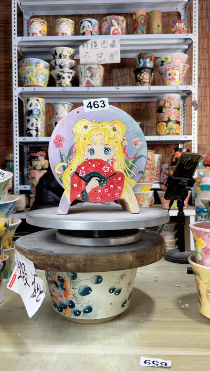 【闪购商品】摆件463陶花岛多肉陶瓷花盆罐——微瑕