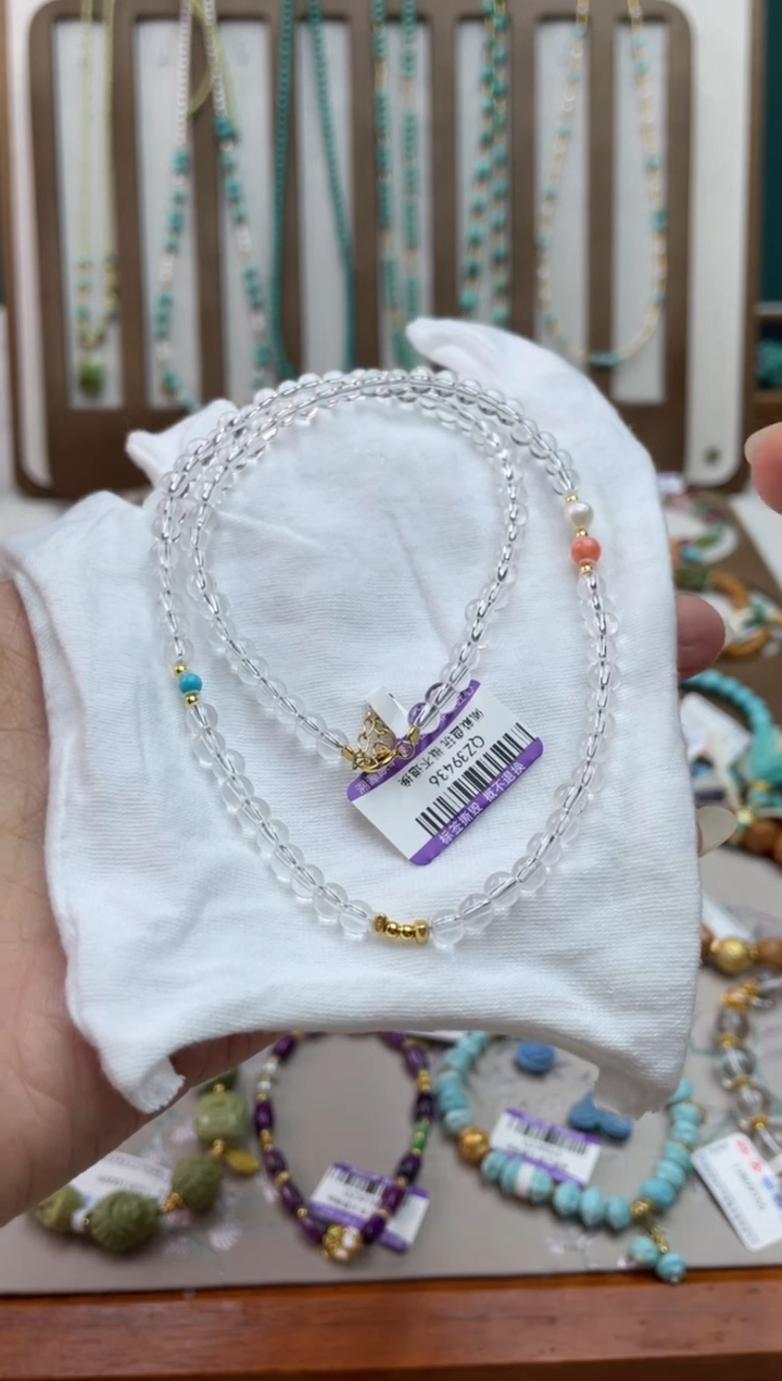 银S925镶嵌项链水晶80