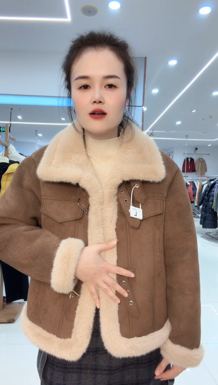 时尚加厚皮毛一体