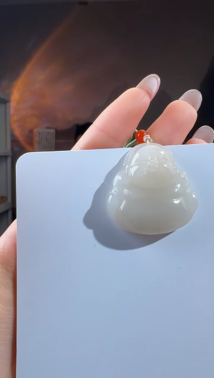 颈饰未镶嵌和田玉佛公带棉