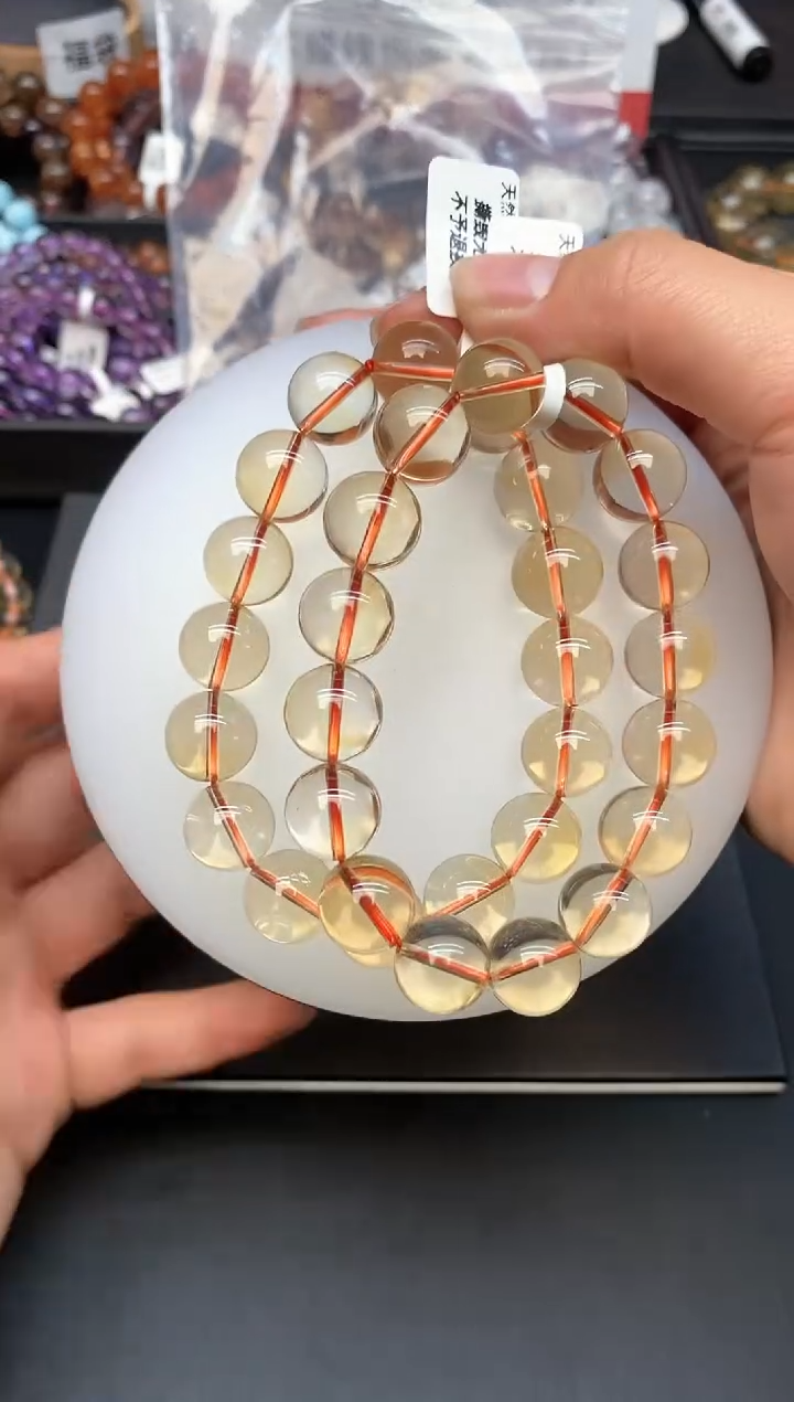 【闪购商品】水晶手串未镶嵌A34 黄水晶 13mm+多样性发其一