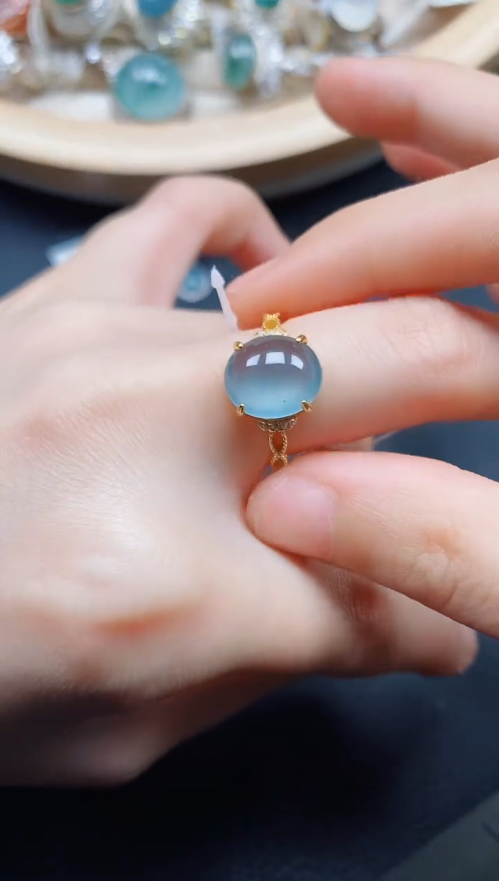 【闪购商品】翡翠戒指银S925镶嵌翡翠