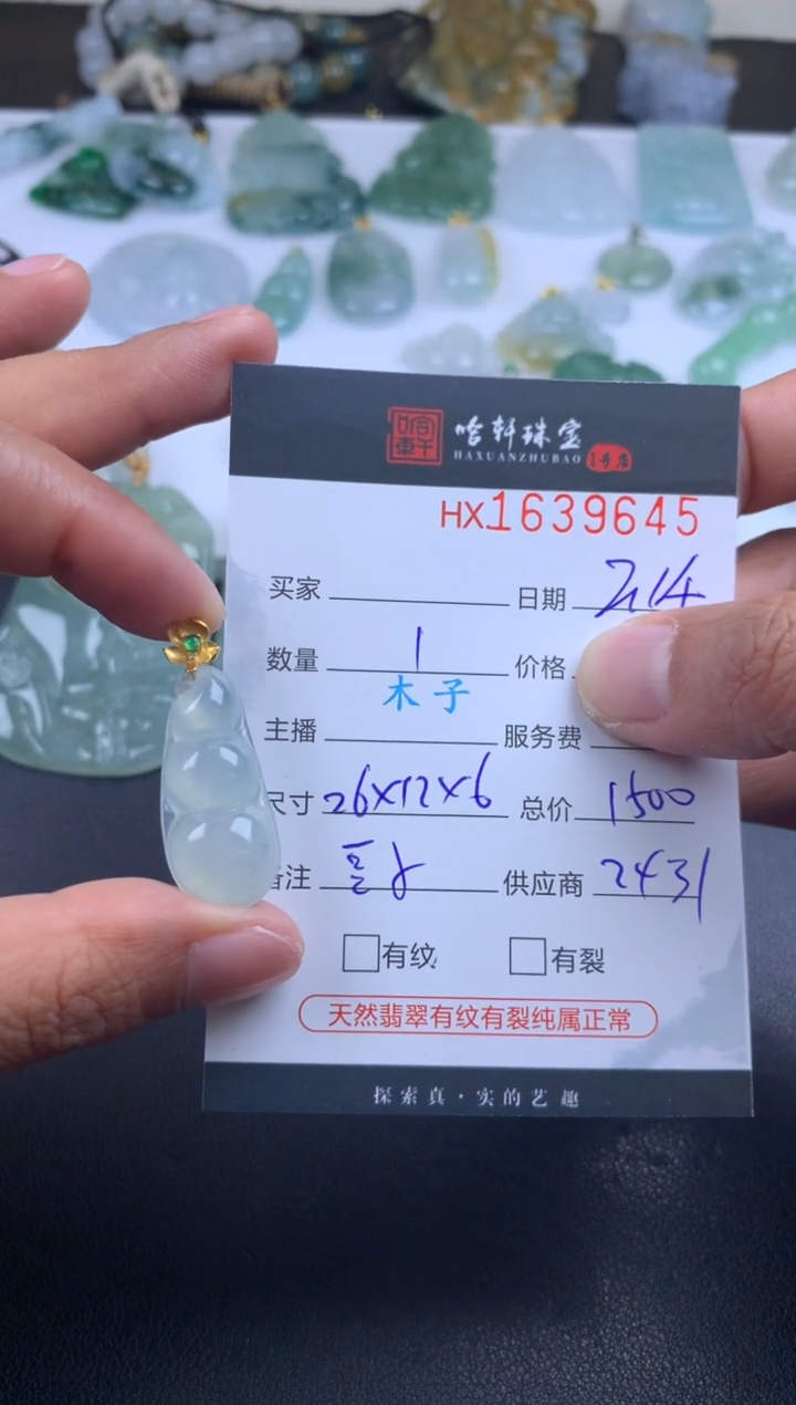 【闪购商品】翡翠挂件未镶嵌哈轩 挂件1