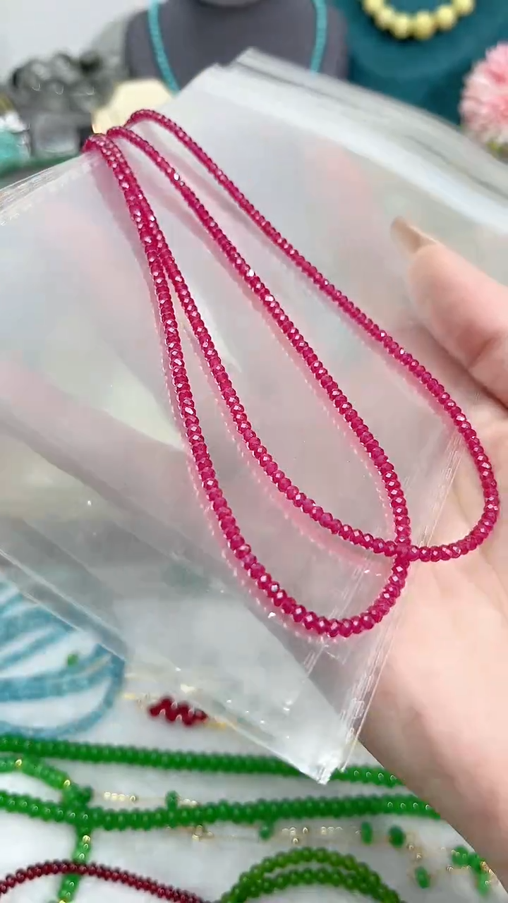 【闪购商品】红宝石颈饰银S925镶嵌刻99