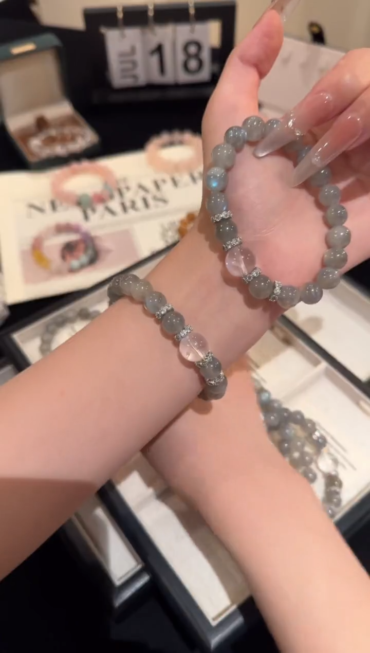 水晶手链合金灰月光x2075