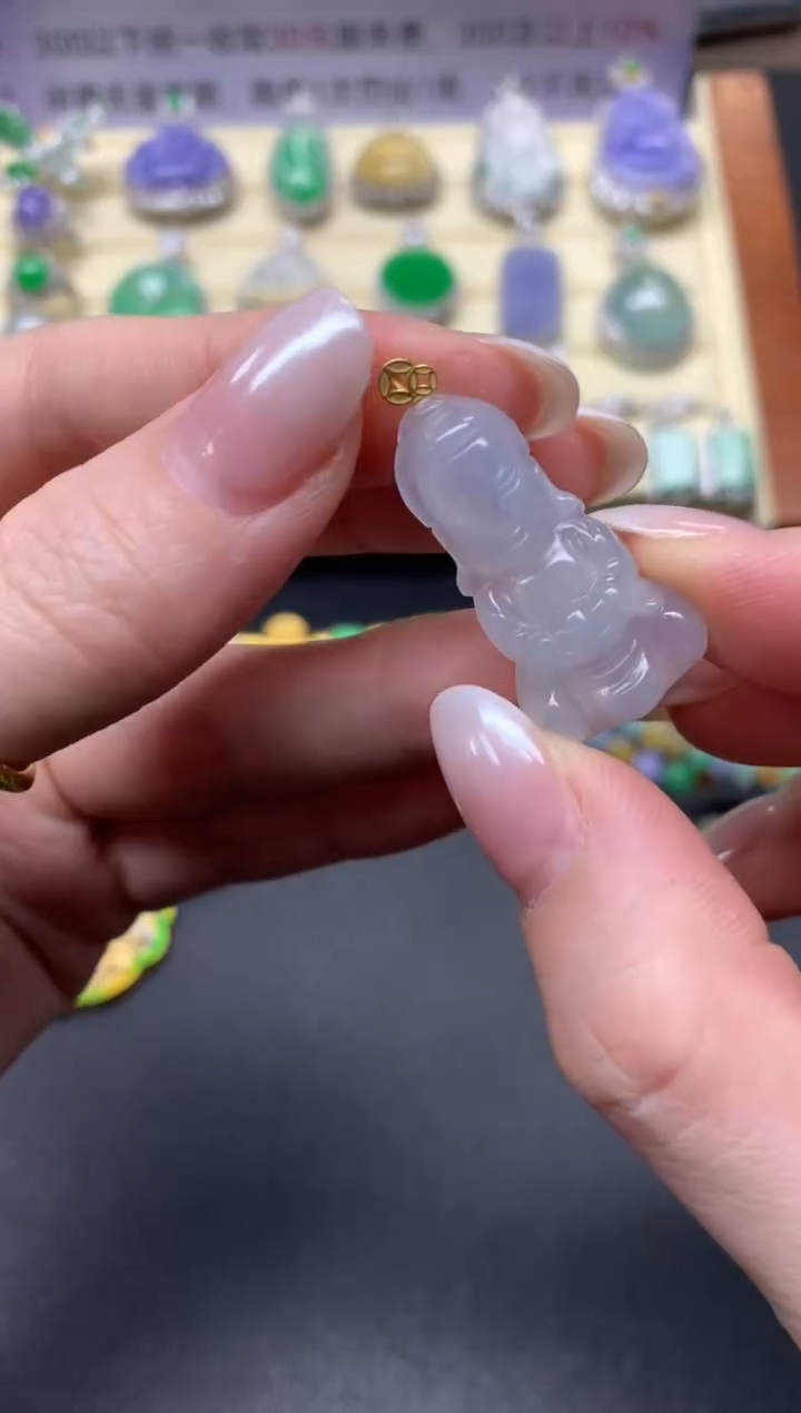 【闪购商品】翡翠吊坠(不含链)18K金镶嵌吊坠|150+30