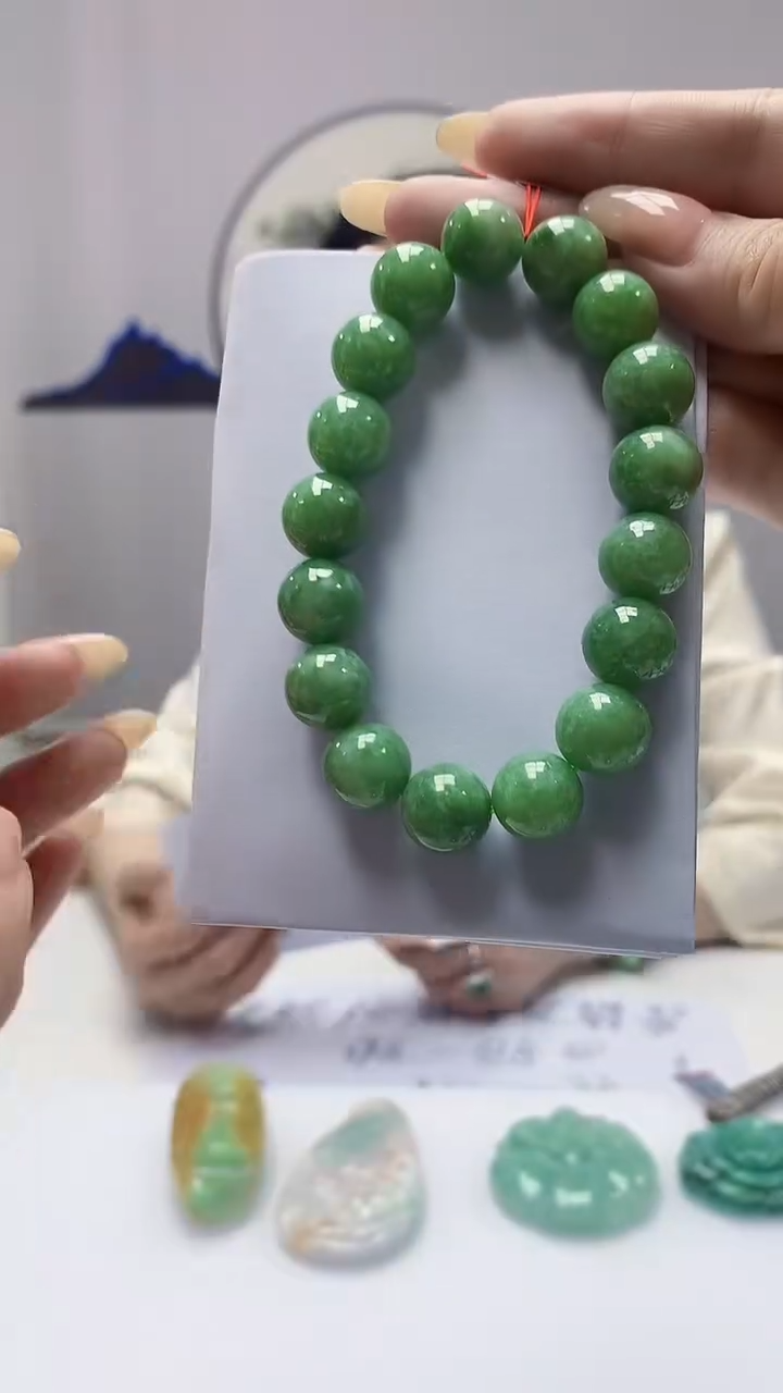 定制翡翠未镶嵌4852dd-毛货手串124