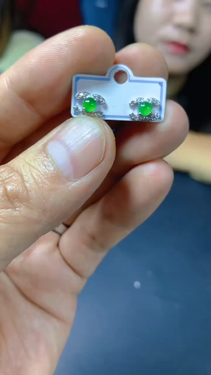翡翠银S925镶嵌耳饰0934316251多样性发一