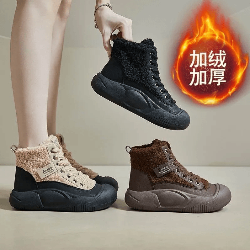 防滑保暖朋克风冬季硫化高帮鞋高帮冬加绒时尚tz