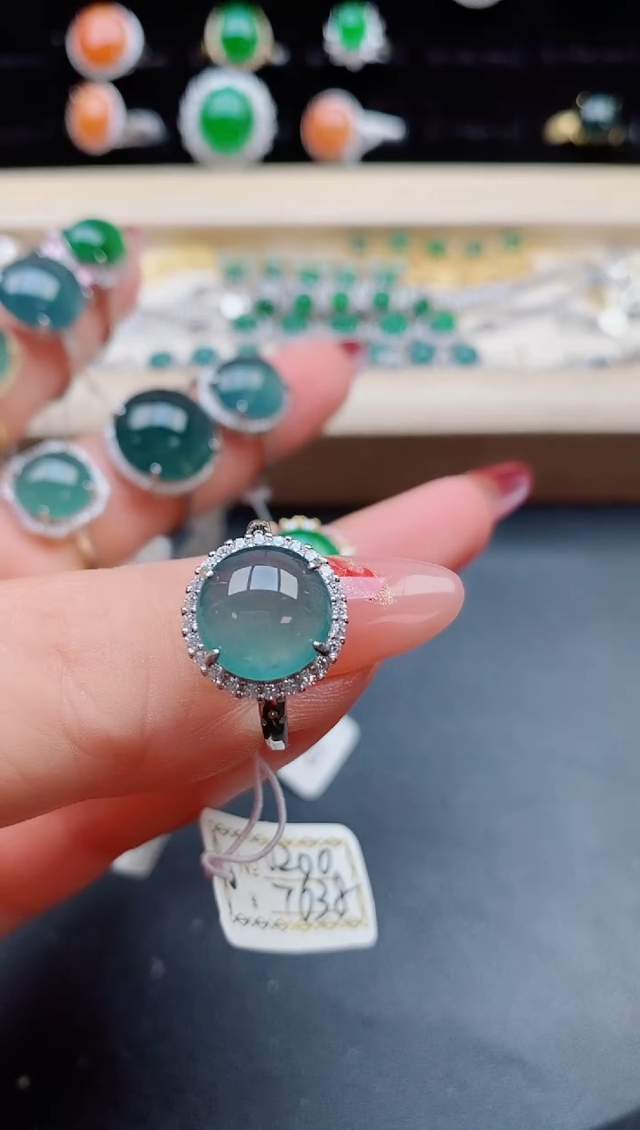 【闪购商品】翡翠戒指银S925镶嵌08050