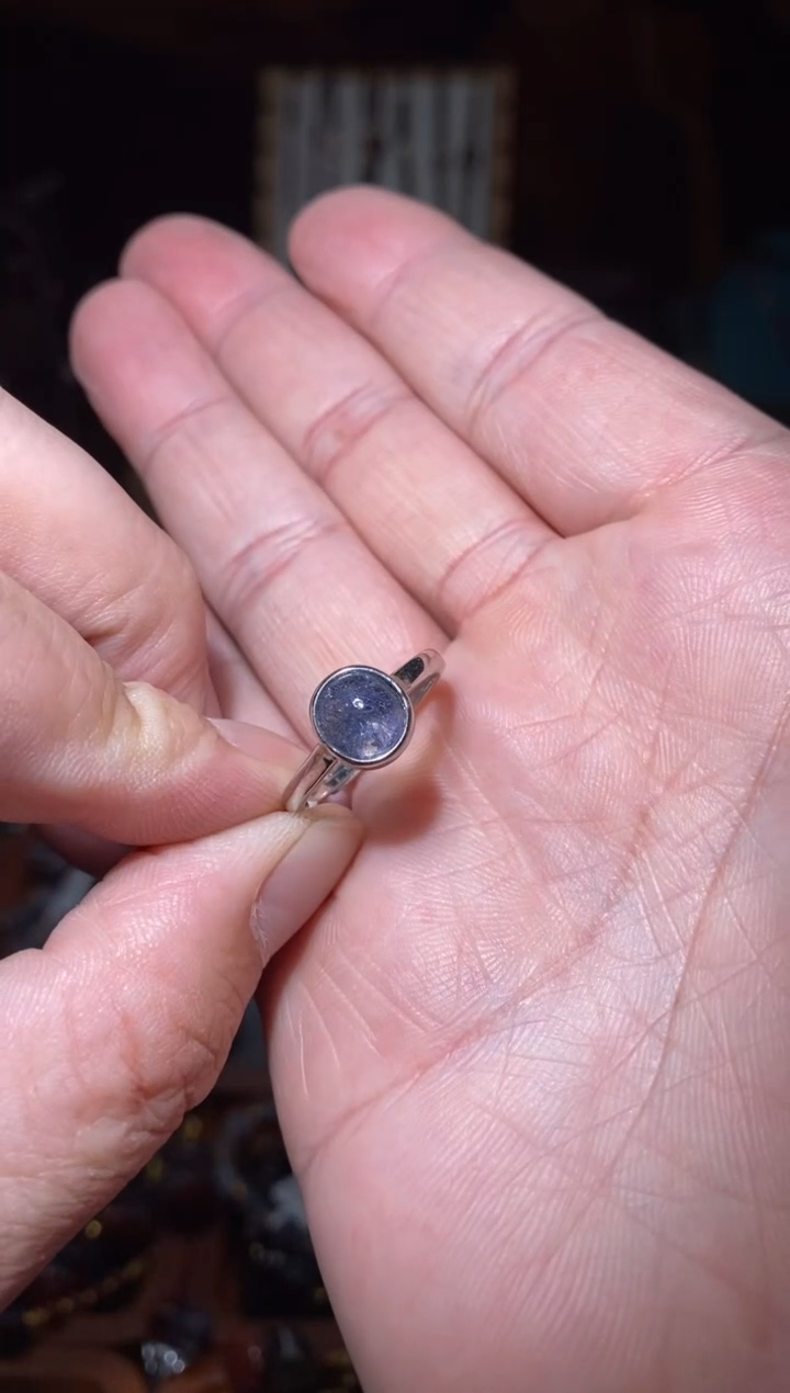 戒指未镶嵌水晶蓝线石