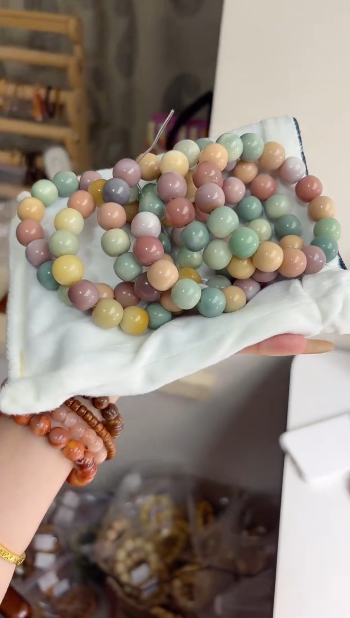 手串菩提根/象牙果沐L66玫瑰气泡玉化苹果12*14mm手串