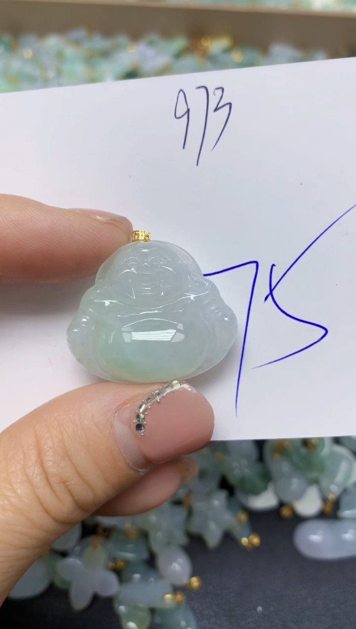 【闪购商品】翡翠挂件18K金镶嵌 天然翡翠A货