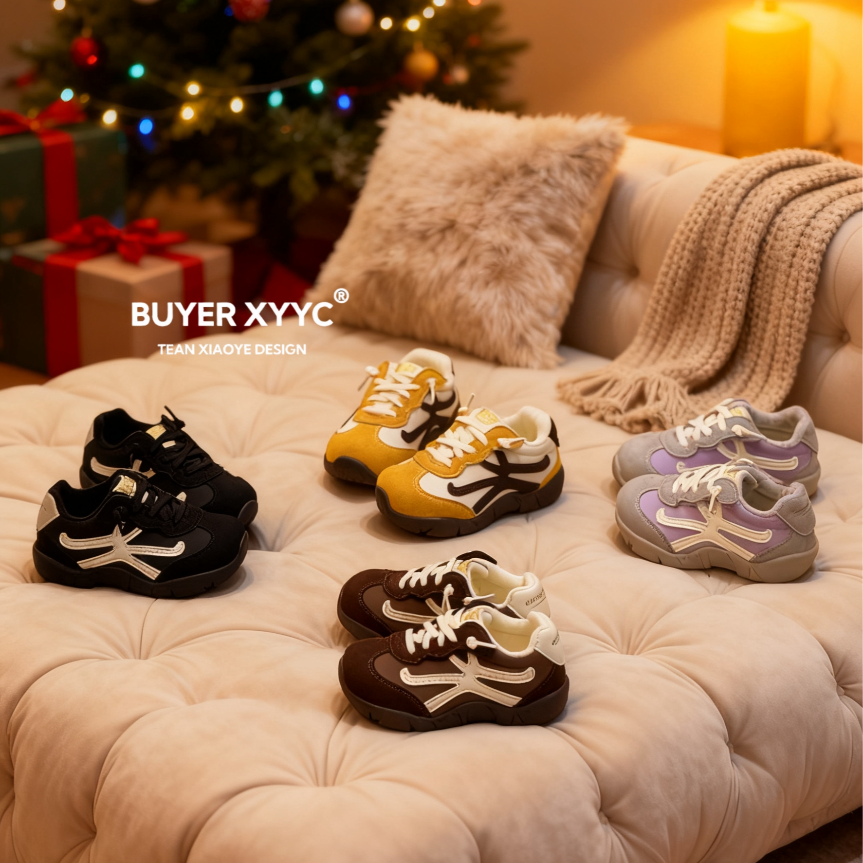 【小也-机能鞋系列】（足弓支撑）冬季韩系加绒男女童防滑休闲运动鞋