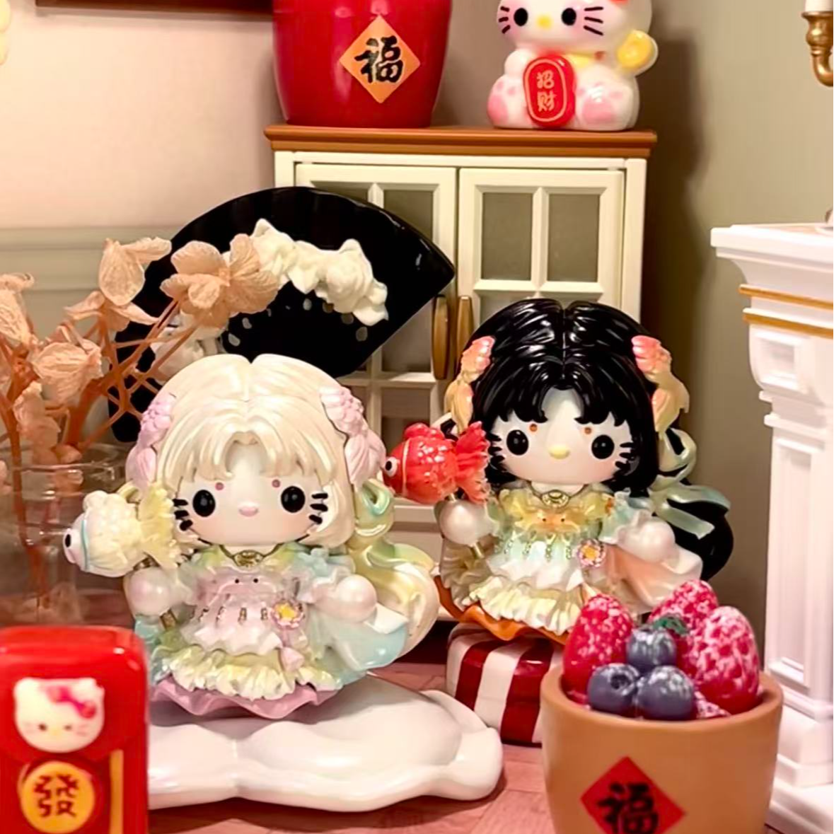 爆款锦鲤HelloKitty香薰石膏娃娃涂色儿童情侣绘画涂鸦玩具