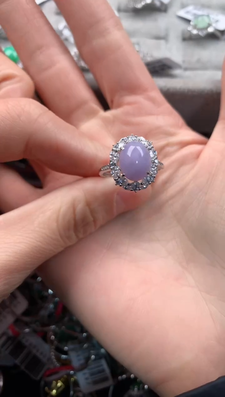 银S925镶嵌戒指翡翠555    2