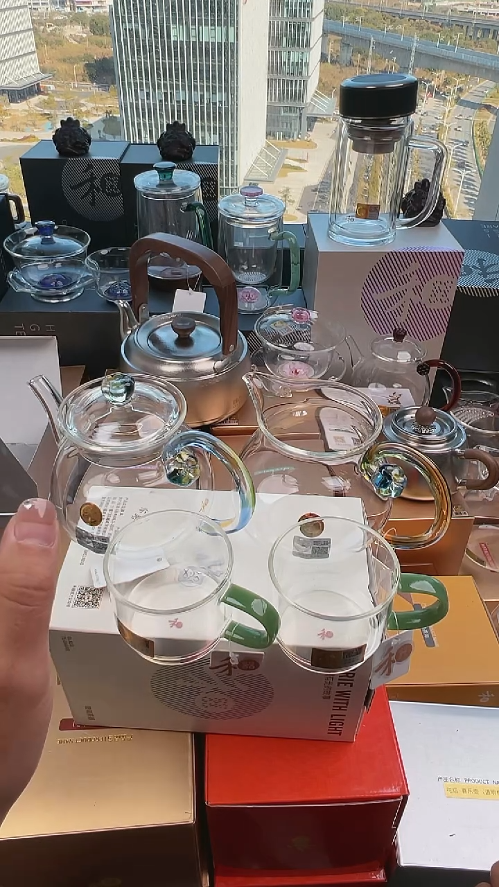 @@禾器清莲壶迷翠+浮莲迷翠+逸杯对杯翡翠玉