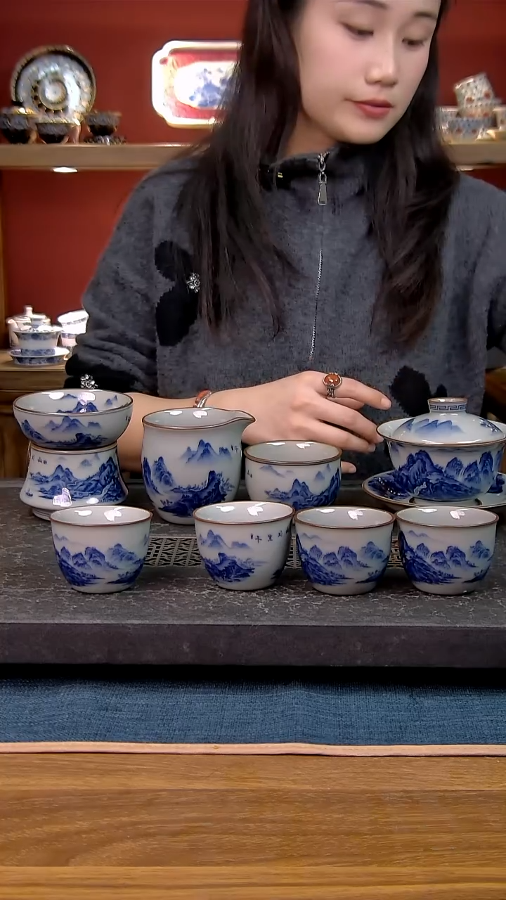 简装家用款8件套 老陶泥开片纹陶瓷茶具