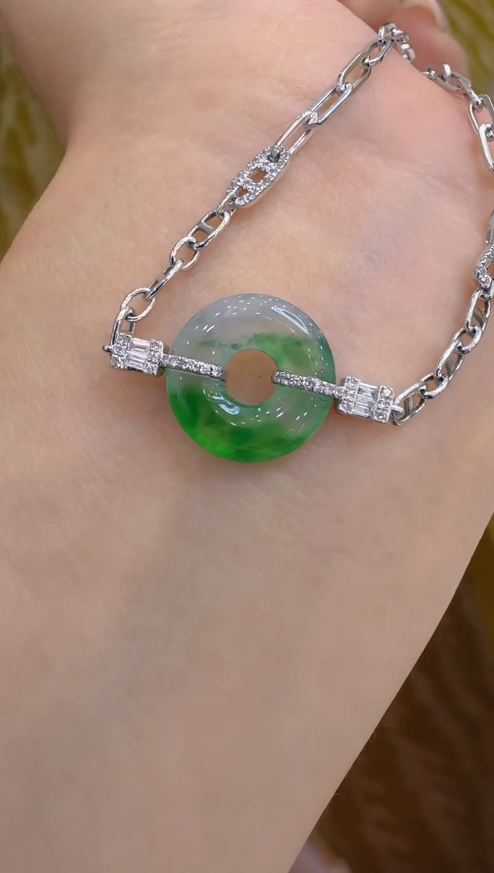 18K金镶嵌手链翡翠多样性团购发一件