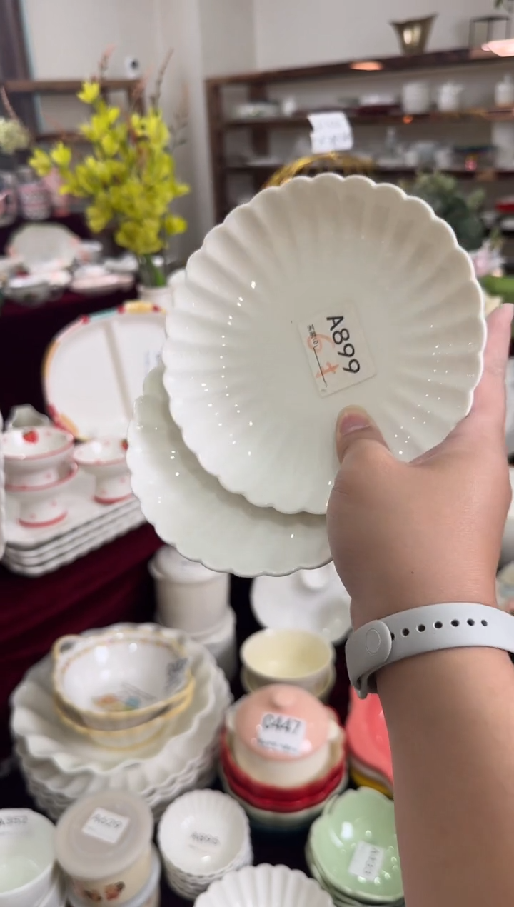 摆件陶A899 2个库存陶瓷餐具微瑕