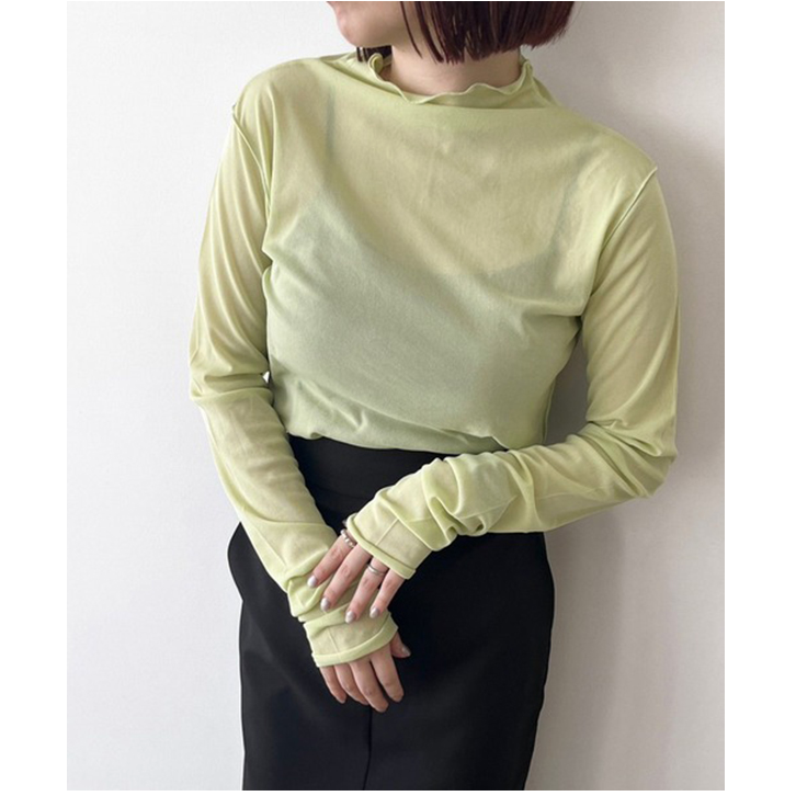 LF半透高领内搭上衣打底衫