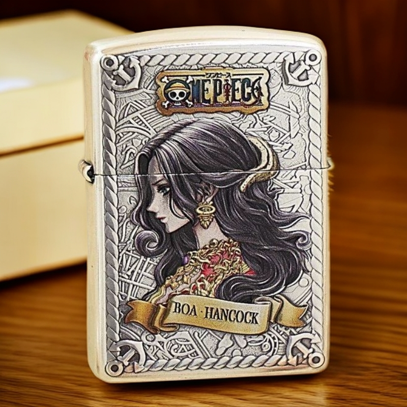 Zippo打火机正版162盔甲镀银拉丝浮雕彩绘女帝 海贼王送男士DYJ1